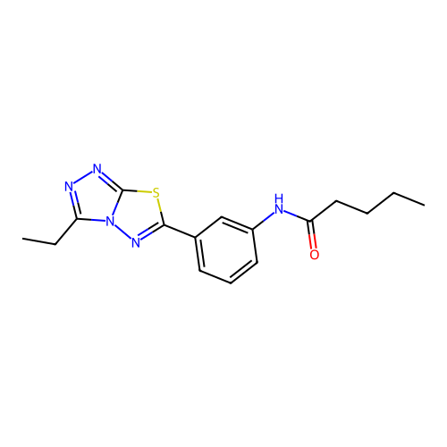 N-[3-(3-ethyl[1,2,4]triazolo[3,4-b][1,3,4]thiadiazol-6-yl)phenyl]pentanamide structure