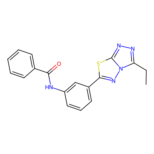 N-[3-(3-ethyl[1,2,4]triazolo[3,4-b][1,3,4]thiadiazol-6-yl)phenyl]benzamide structure