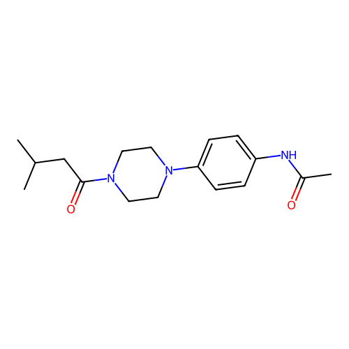 N-[4-[4-(3-methylbutanoyl)piperazin-1-yl]phenyl]acetamide structure
