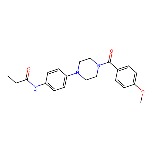 N-[4-[4-(4-methoxybenzoyl)piperazin-1-yl]phenyl]propanamide structure