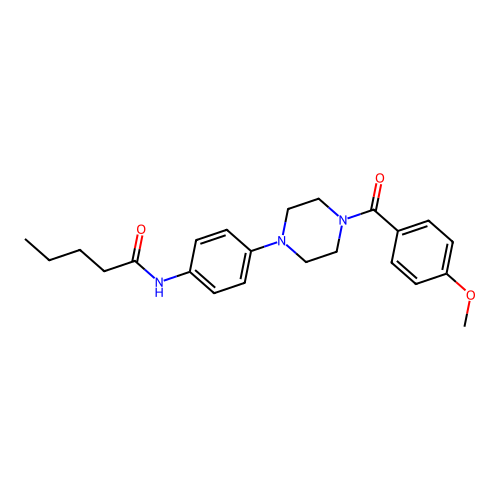 N-[4-[4-(4-methoxybenzoyl)piperazin-1-yl]phenyl]pentanamide structure