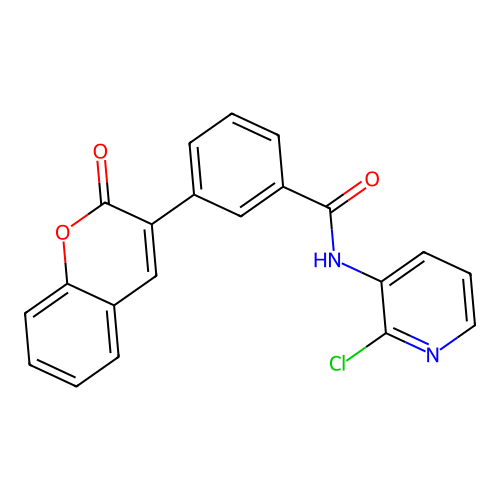 N-(2-chloropyridin-3-yl)-3-(2-oxo-2H-chromen-3-yl)benzamide structure