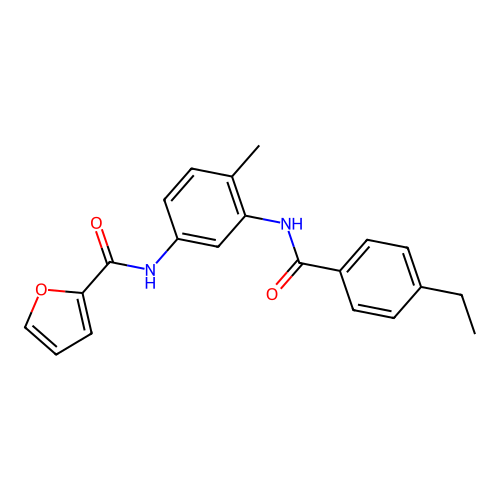 N-[3-[(4-ethylbenzoyl)amino]-4-methylphenyl]furan-2-carboxamide structure