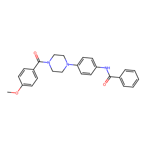 N-[4-[4-(4-methoxybenzoyl)piperazin-1-yl]phenyl]benzamide structure