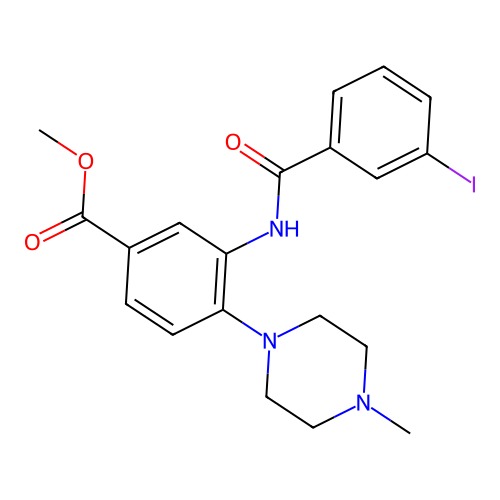 Methyl 3-[(3-iodobenzoyl)amino]-4-(4-methylpiperazin-1-yl)benzoate structure