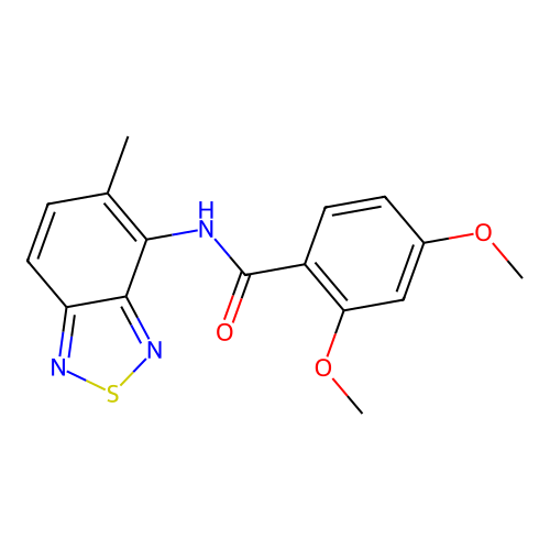 2,4-dimethoxy-N-(5-methyl-2,1,3-benzothiadiazol-4-yl)benzamide structure