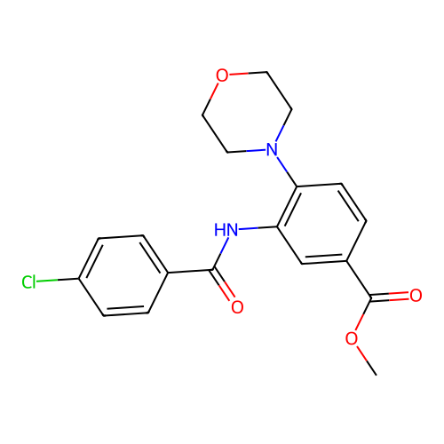 Methyl 3-[(4-chlorobenzoyl)amino]-4-(4-morpholinyl)benzoate structure