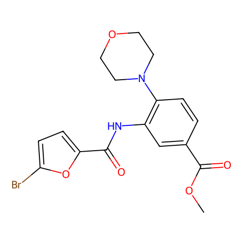 Methyl 3-[(5-bromo-2-furoyl)amino]-4-(4-morpholinyl)benzoate structure