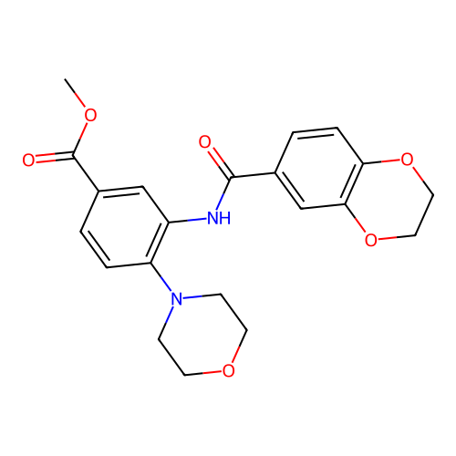 Methyl 3-(2,3-dihydro-1,4-benzodioxine-6-carbonylamino)-4-morpholin-4-ylbenzoate structure