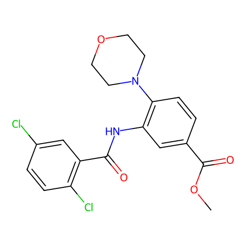 Methyl 3-{[(2,5-dichlorophenyl)carbonyl]amino}-4-(morpholin-4-yl)benzoate structure