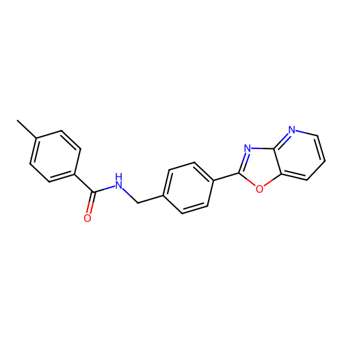 4-methyl-N-(4-[1,3]oxazolo[4,5-b]pyridin-2-ylbenzyl)benzamide structure