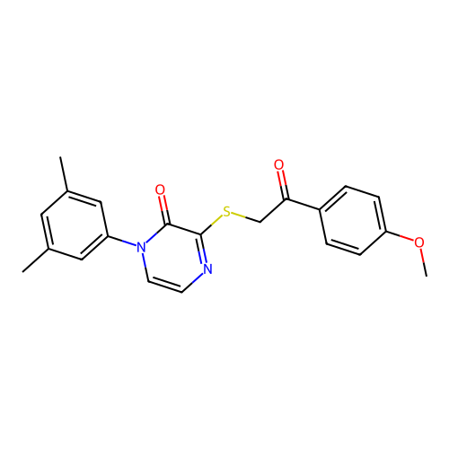 1-(3,5-dimethylphenyl)-3-{[2-(4-methoxyphenyl)-2-oxoethyl]sulfanyl}-1,2-dihydropyrazin-2-one structure