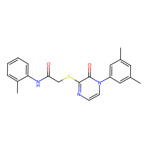 2-[4-(3,5-dimethylphenyl)-3-oxopyrazin-2-yl]sulfanyl-N-(2-methylphenyl)acetamide structure