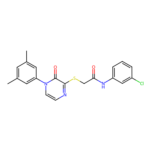 N-(3-chlorophenyl)-2-{[4-(3,5-dimethylphenyl)-3-oxo-3,4-dihydropyrazin-2-yl]sulfanyl}acetamide structure