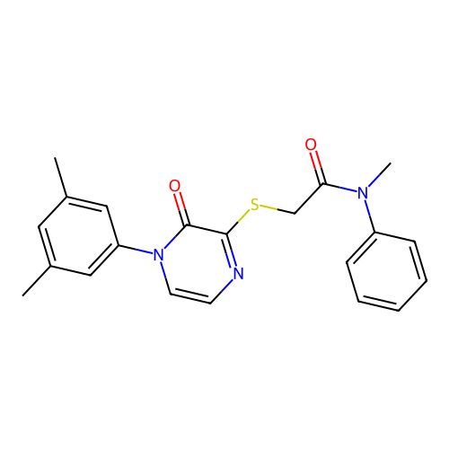 2-[4-(3,5-dimethylphenyl)-3-oxopyrazin-2-yl]sulfanyl-N-methyl-N-phenylacetamide structure
