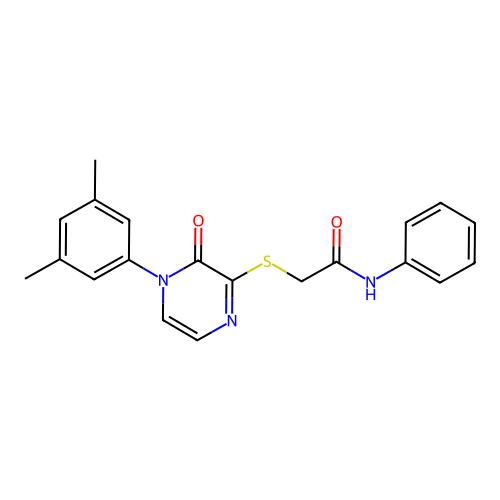 2-{[4-(3,5-dimethylphenyl)-3-oxo-3,4-dihydropyrazin-2-yl]sulfanyl}-N-phenylacetamide structure
