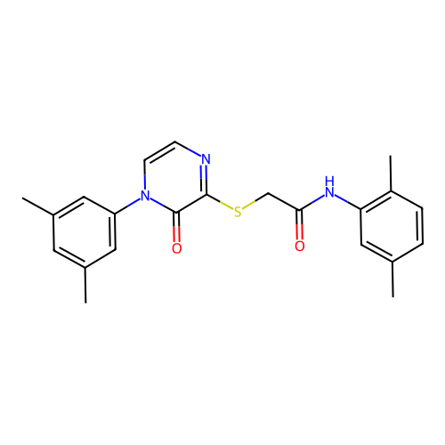 N-(2,5-dimethylphenyl)-2-{[4-(3,5-dimethylphenyl)-3-oxo-3,4-dihydropyrazin-2-yl]sulfanyl}acetamide structure