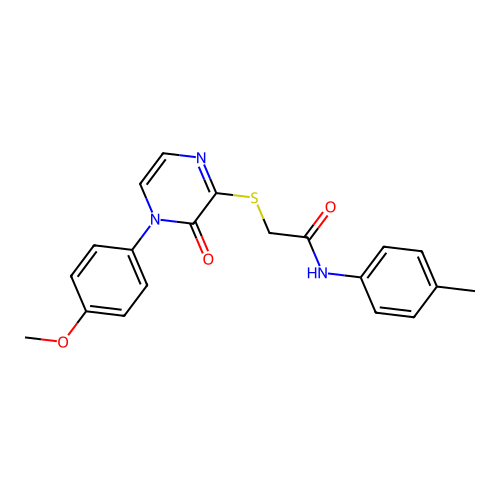 2-[4-(4-methoxyphenyl)-3-oxopyrazin-2-yl]sulfanyl-N-(4-methylphenyl)acetamide structure
