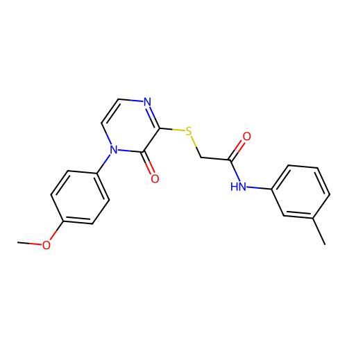 2-[4-(4-methoxyphenyl)-3-oxopyrazin-2-yl]sulfanyl-N-(3-methylphenyl)acetamide structure