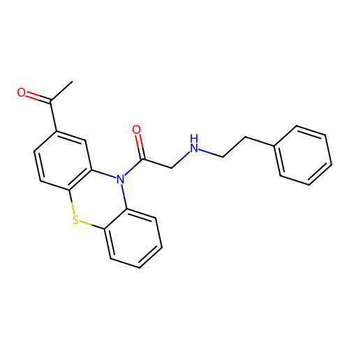 10H-Phenothiazine, 2-acetyl-10-(((2-phenylethyl)amino)acetyl)- structure