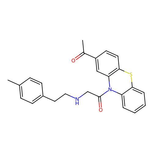 10H-Phenothiazine, 2-acetyl-10-(((2-(4-methylphenyl)ethyl)amino)acetyl)- structure