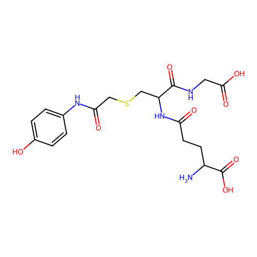 2-amino-5-[[1-(carboxymethylamino)-3-[2-(4-hydroxyanilino)-2-oxoethyl]sulfanyl-1-oxopropan-2-yl]amino]-5-oxopentanoic acid structure