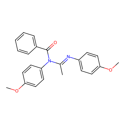 Benzamide, N-(4-methoxyphenyl)-N-[1-[(4-methoxyphenyl)imino]ethyl]- structure