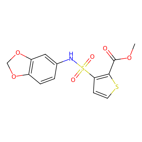 Methyl 3-(1,3-benzodioxol-5-ylsulfamoyl)thiophene-2-carboxylate structure