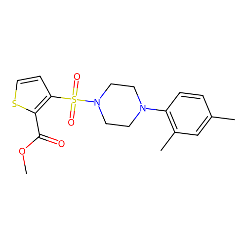 Methyl 3-{[4-(2,4-dimethylphenyl)piperazin-1-yl]sulfonyl}thiophene-2-carboxylate structure