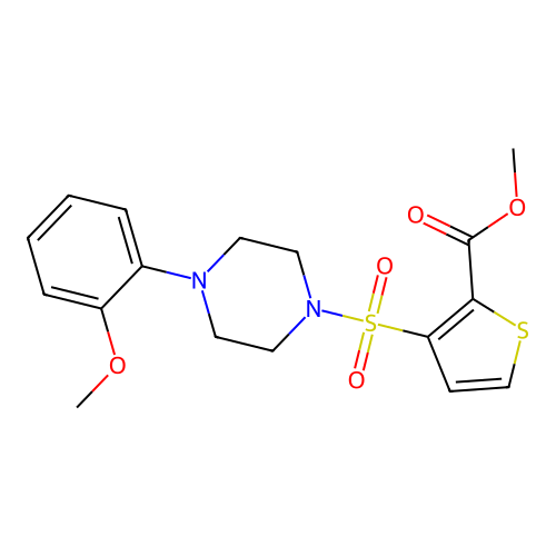 Methyl 3-{[4-(2-methoxyphenyl)piperazin-1-yl]sulfonyl}thiophene-2-carboxylate structure