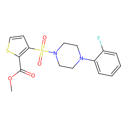 Methyl 3-{[4-(2-fluorophenyl)piperazin-1-yl]sulfonyl}thiophene-2-carboxylate structure