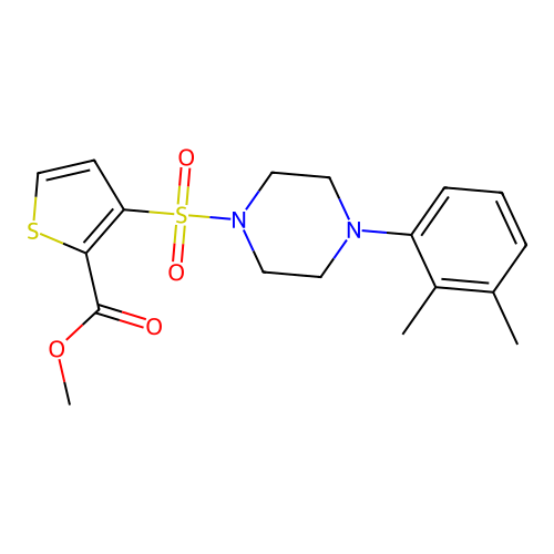 Methyl 3-{[4-(2,3-dimethylphenyl)piperazin-1-yl]sulfonyl}thiophene-2-carboxylate structure