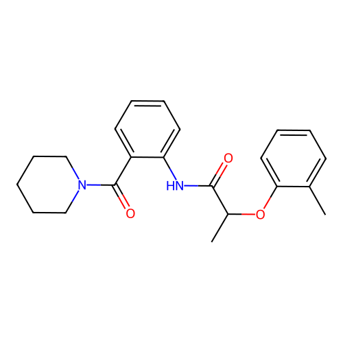 2-(2-methylphenoxy)-N-[2-(piperidine-1-carbonyl)phenyl]propanamide structure
