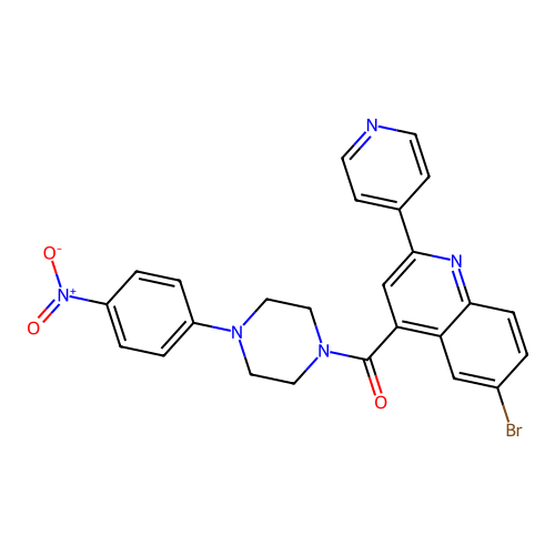 (6-Bromo-2-pyridin-4-ylquinolin-4-yl)-[4-(4-nitrophenyl)piperazin-1-yl]methanone structure