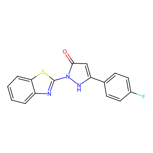 2-(1,3-benzothiazol-2-yl)-5-(4-fluorophenyl)-1,2-dihydro-3H-pyrazol-3-one structure