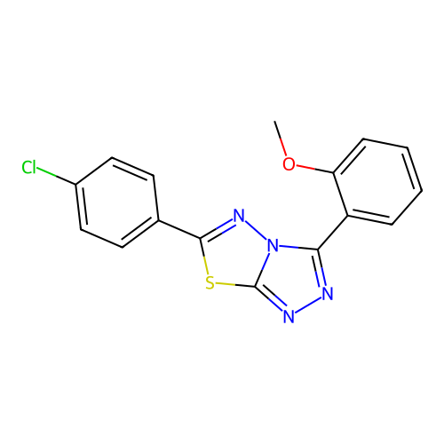 6-(4-Chlorophenyl)-3-(2-methoxyphenyl)-[1,2,4]triazolo[3,4-b][1,3,4]thiadiazole structure