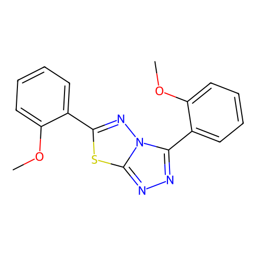3,6-Bis(2-methoxyphenyl)[1,2,4]triazolo[3,4-b][1,3,4]thiadiazole structure