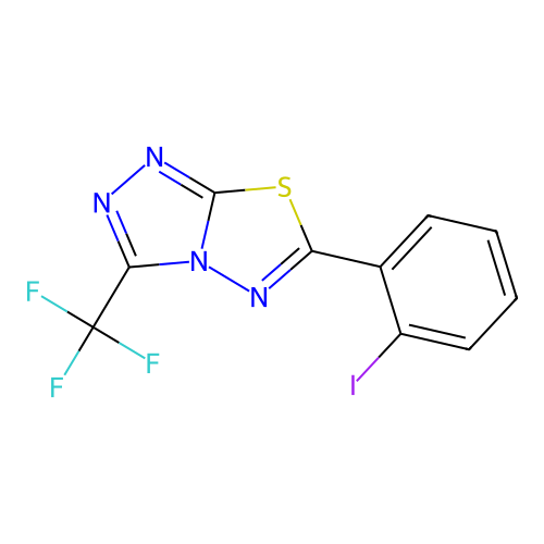 6-(2-Iodophenyl)-3-(trifluoromethyl)[1,2,4]triazolo[3,4-b][1,3,4]thiadiazole structure