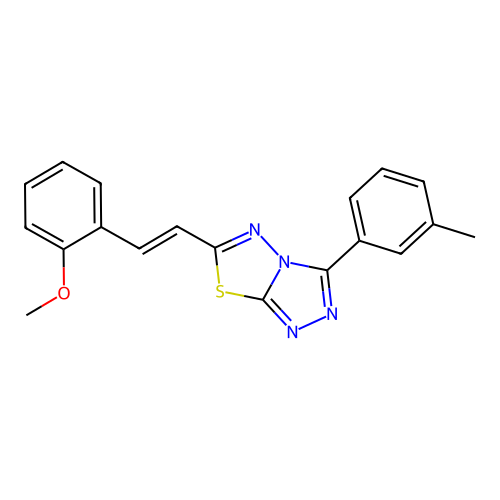 6-[(E)-2-(2-methoxyphenyl)ethenyl]-3-(3-methylphenyl)-[1,2,4]triazolo[3,4-b][1,3,4]thiadiazole structure