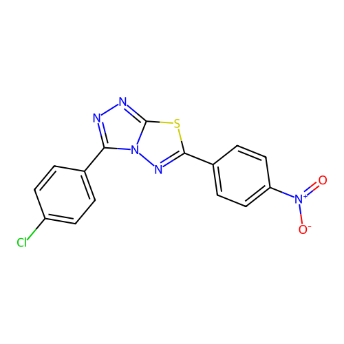 3-(4-Chlorophenyl)-6-(4-nitrophenyl)-[1,2,4]triazolo[3,4-b][1,3,4]thiadiazole structure