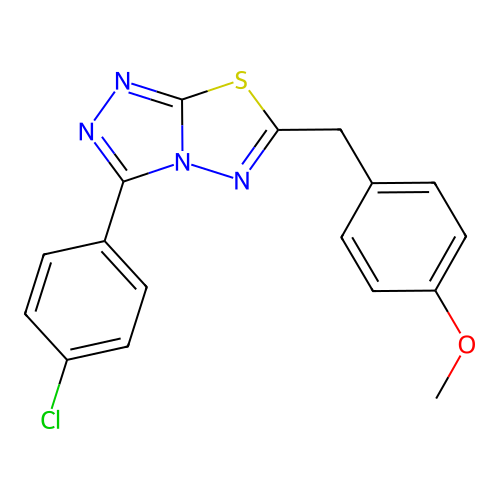 3-(4-Chlorophenyl)-6-(4-methoxybenzyl)[1,2,4]triazolo[3,4-b][1,3,4]thiadiazole structure