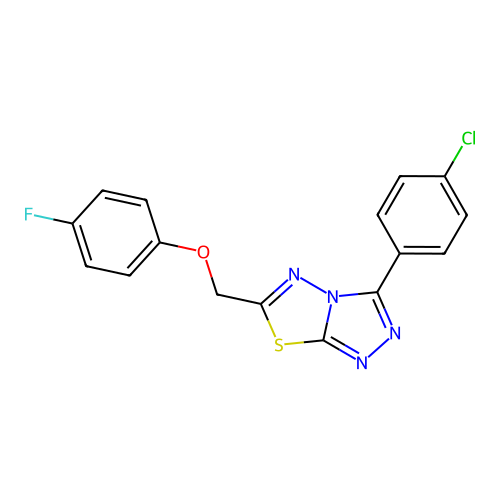 C16H10ClFN4OS structure