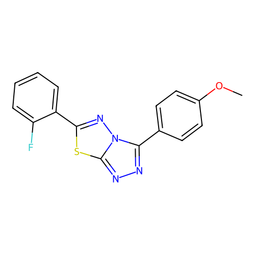 6-(2-Fluorophenyl)-3-(4-methoxyphenyl)-[1,2,4]triazolo[3,4-b][1,3,4]thiadiazole structure