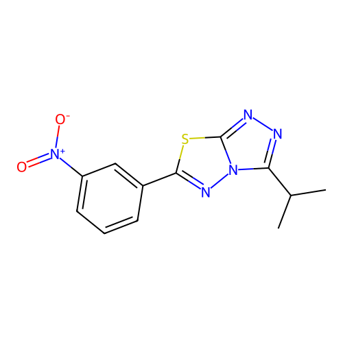 6-(3-Nitrophenyl)-3-(propan-2-yl)[1,2,4]triazolo[3,4-b][1,3,4]thiadiazole structure