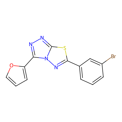 6-(3-Bromophenyl)-3-(furan-2-yl)-[1,2,4]triazolo[3,4-b][1,3,4]thiadiazole structure