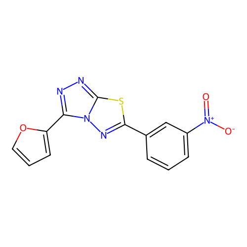 3-(Furan-2-yl)-6-(3-nitrophenyl)[1,2,4]triazolo[3,4-b][1,3,4]thiadiazole structure
