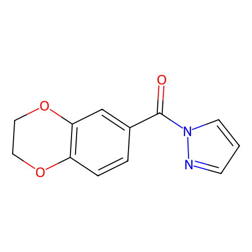 2,3-dihydro-1,4-benzodioxin-6-yl(1H-pyrazol-1-yl)methanone structure