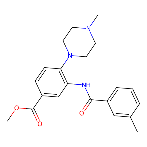 Methyl 3-[(3-methylbenzoyl)amino]-4-(4-methylpiperazin-1-yl)benzoate structure