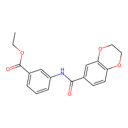Ethyl 3-[(2,3-dihydro-1,4-benzodioxin-6-ylcarbonyl)amino]benzoate structure