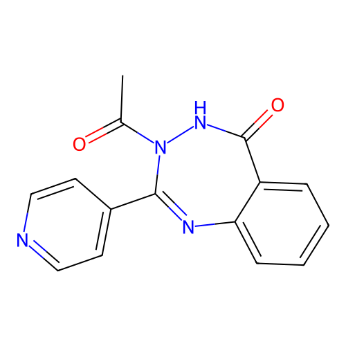 3-acetyl-2-(pyridin-4-yl)-3H-benzo[e][1,2,4]triazepin-5(4H)-one structure